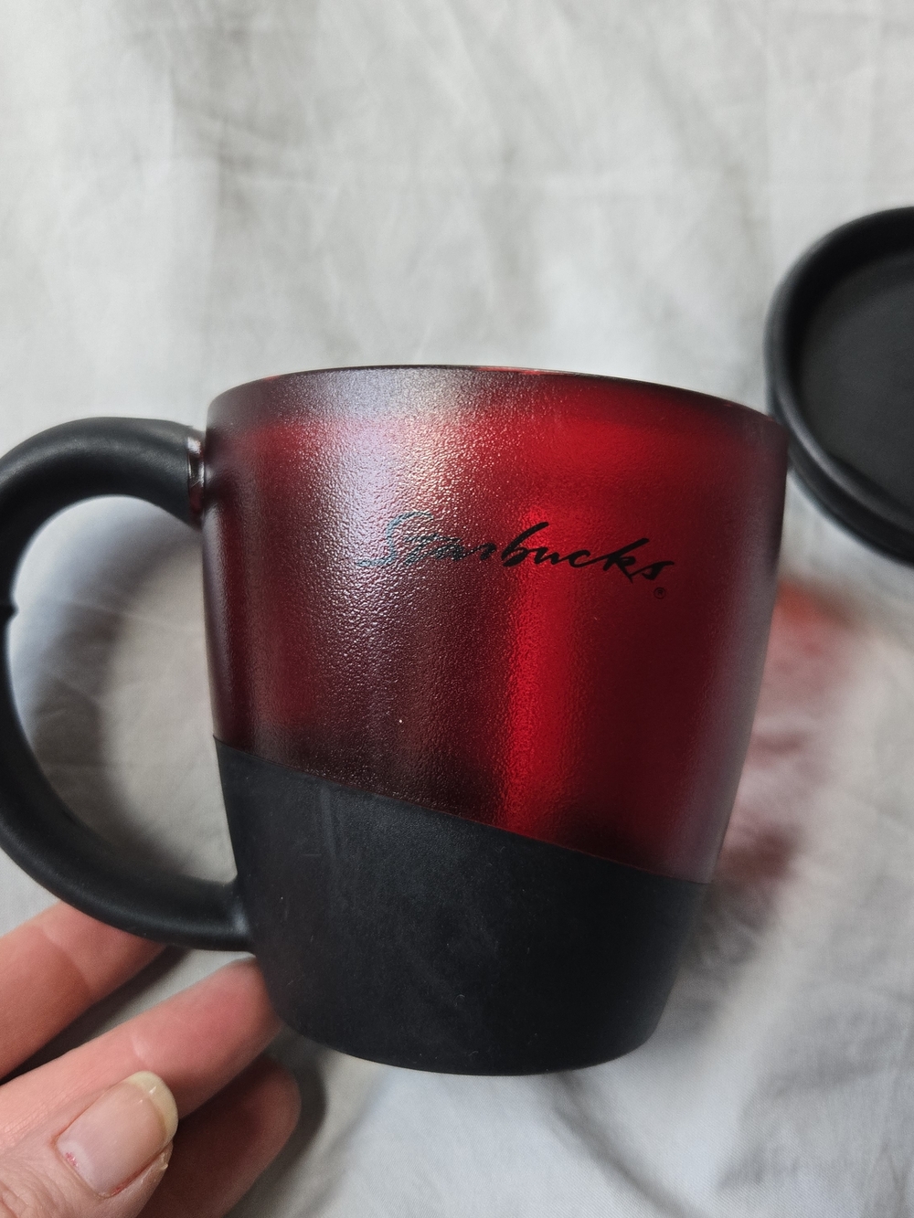 VINTAGE Y2K Rare 2001 Starbucks Red and Black Travel Mug with Lid - Picture 4 of 8